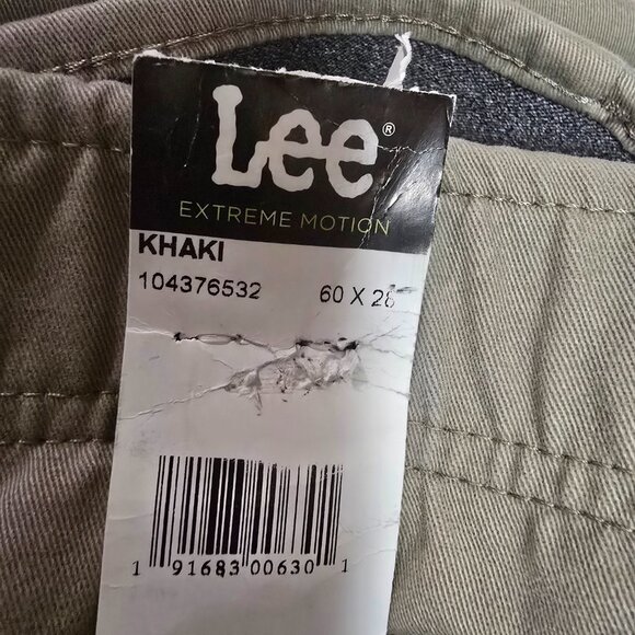 Lee Extreme Motion Men's Relaxed Taper Pants Big and Tall Khaki Size 60x28 NWT - Picture 10 of 12